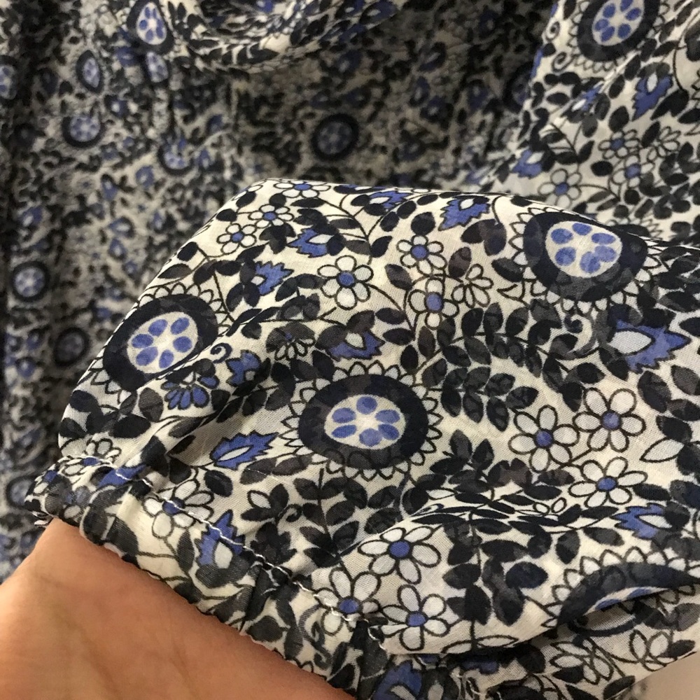 Womens top blouses blue flower